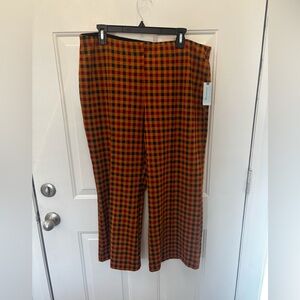 Anthropologie PLUS 2X Cropped Pointe Knit checked pants NWT
